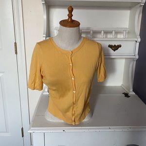 Yellow Sweater Cropped Cover-Up